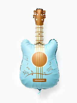 Цена за 3 шт. Воздушный шар фольгированный 35" «Голубая гитара»