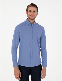 Mavi Oxford Slim Fit Uzun Kollu G_mlek - Pierre cardin фото 3