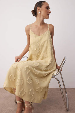 Mavi Duz Midi Dokuma Elbise TWOSS25EL00905 - Trendyolmilla фото 7