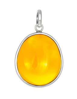 Овальный объёмный кулон из натурального медового янтаря