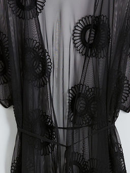 ?al Yaka Dantel Nak??l? Kad?n Plaj Elbisesi