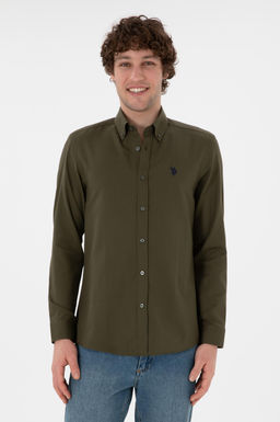 Erkek Koyu Haki Uzun Kollu Basic G_mlek Sepette S_rpriz _ndirim