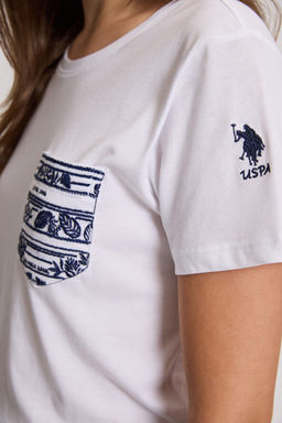 Kad_n Beyaz Bisiklet Yaka Ti__rt - U.s. polo assn фото 6