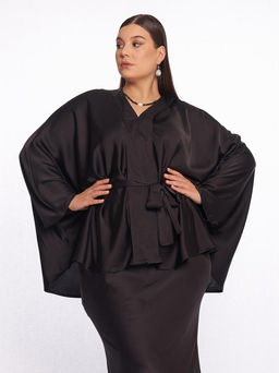 Атласная блузка TBL73537BLK01