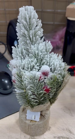 Новогодняя композиция с гирляндой (3585) Красные ягоды 25см - Мой органайзер фото 8