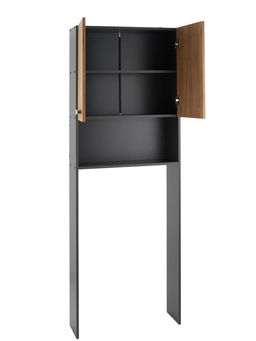 Стеллаж для ванной комнаты «Пронто», 660×230×1850 мм, цвет графит/дуб золотой