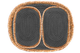 Набор 3 плетеных корзин 1 корзинка 30*25*14 см, 2 корзинки 22*14*12 см, серый - Elan gallery фото 5