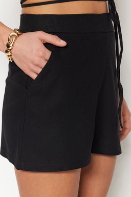 TRENDYOLMILLA Mavi Dokuma Keten Kar?s?ml? %100 Pamuklu Plaj Sort & Bermuda TBESS21SR0058  фото 4
