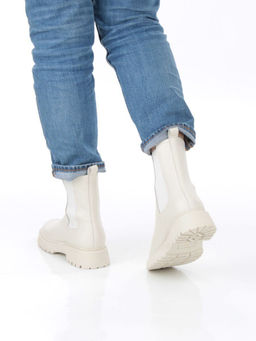 01-80158-G75-2 MILK Ботинки демисезонные женские (натуральная кожа, байка)