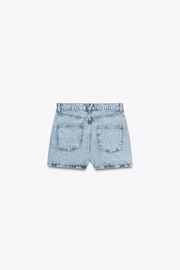 Z1975 HIGH-WAIST CROSSOVER WAIST DENIM SHORTS - Zara фото 15
