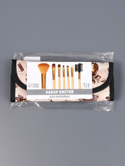 Набор кистей для макияжа PASTEL BLUSH, 7 шт., чехол в комплекте, бежевый