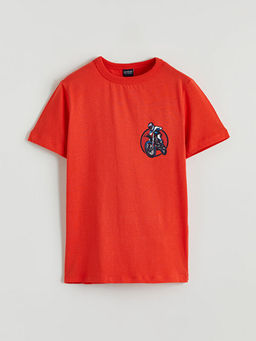 Bisiklet Yaka Bask?l? Erkek ?ocuk Ti??rt