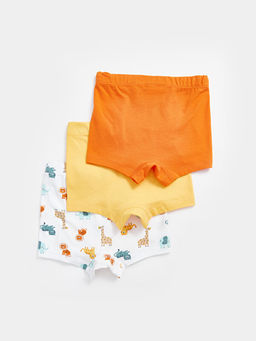 Beli Lastikli Bask?l? Erkek Bebek Boxer 3l? - Waikiki фото 2