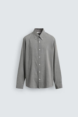 VISCOSE-WOOL BLEND CHECK SHIRT - Zara фото 7