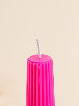 Набор свечей, 3.5х23 см, 2 шт "Башня" ярко-розовый 4х9,5х25 см