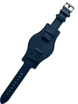 Ремешок для часов натуральная кожа тено-синий O01Xl-18dark-blue