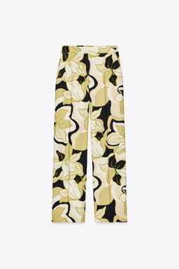 PRINTED WIDE-LEG TROUSERS - Zara фото 5