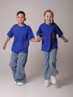 Набор детских Футболок базовая-2шт, цвет Василек, кулирка х/б100%