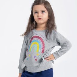 CRB wear/CWKG 62810-11-282 Джемпер модель свитшот для девочки, светло-серый меланж/Ex.Cherubino