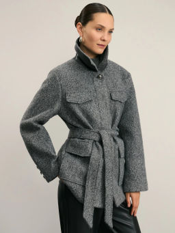 Куртка-рубашка из ткани с ворсом на поясе / Zarina