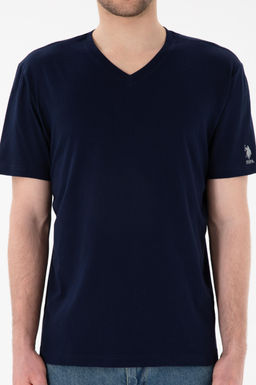 Erkek Regular Fit V Yaka Lacivert Basic Ti__rt Sepette S_rpriz _ndirim - U.s. polo assn фото 7