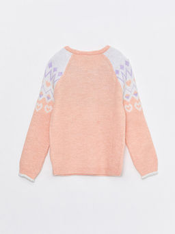 Bisiklet Yaka Desenli Uzun Kollu K?z ?ocuk Triko Kazak - Waikiki фото 2