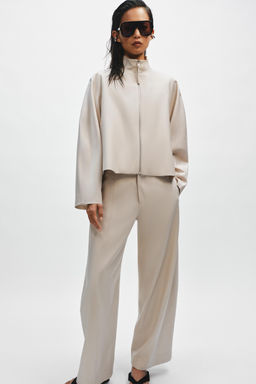 CHAQUETA BOMBER CREMALLERA ZW COLLECTION / Beige