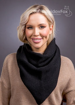 ВИДЕООБЗОР Косынка трикотаж черный - Davidovfox фото 2