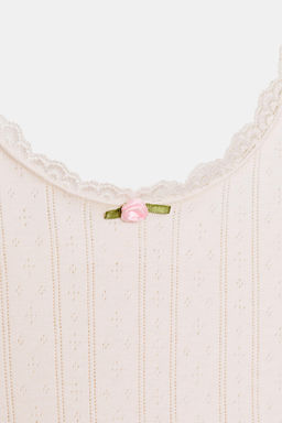 CAMISETA POINTELLE TIRANTES / Crudo - Zara фото 8