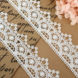 Кружево гипюровое, 40 мм, 9±0.5 м, цвет белый