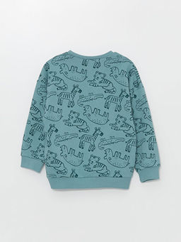 Bisiklet Yaka Uzun Kollu Bask?l? Erkek Bebek Sweatshirt - Waikiki фото 2