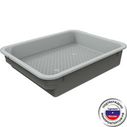 Лоток д/кошачьего туалета с сеткой Lapki (серый)