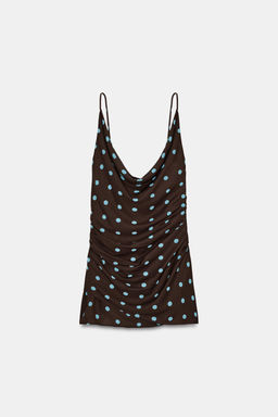 VESTIDO MINI LUNARES / Marr?n-Azul - Zara фото 5