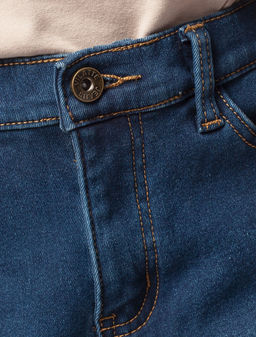 Джинсы на флисе из эластичного денима