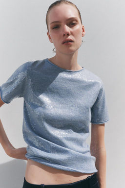 SEQUIN KNIT SWEATER - Zara фото 9