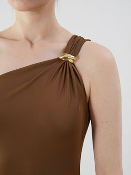 Tek Omuz B?zg?l? Elbise