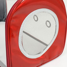 Сумка - переноска для животных, прозрачная, 43 х 24 х 28 см, красная - Пижон фото 5