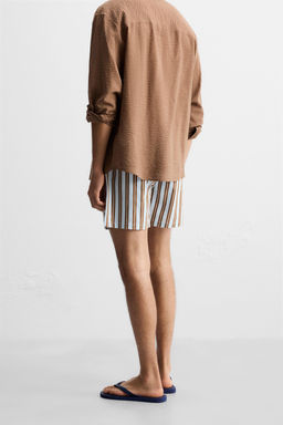 STRIPED MID-LENGTH SWIMMING TRUNKS - Zara фото 4