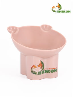 Миска высокая для животных 250 мл, пластик, персиковая