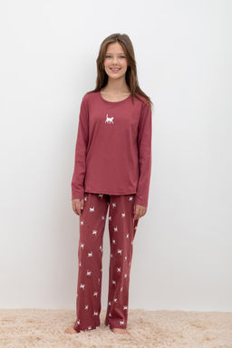 КБ 2820/шоколадный десерт,кошечки пижама для дев