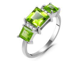 Кольцо из серебра перидот, Сара