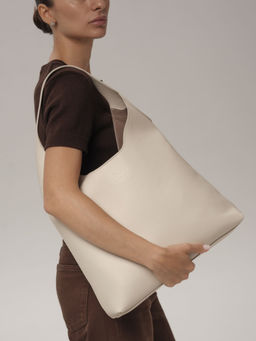 Кожаная сумка Michele DBR 31156 светлый крем  фото 5