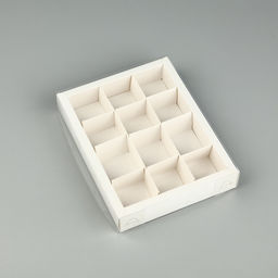 Цена за 5 шт. Коробка под 12 конфет с ячейками «Белая», 14.5×18.5×3 см