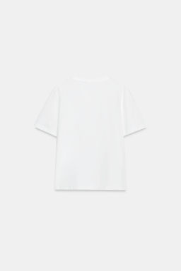 CAMISETA FLORES VOLUMEN / Blanco