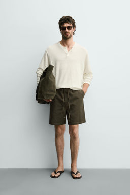 BERMUDA REGULAR FIT ALGOD?N - LYOCELL / Blanco roto