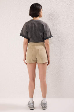 Trendyolmilla Bej Kruvaze Yuksek Bel Denim Sort Etek TWOSS25SR00206  фото 5