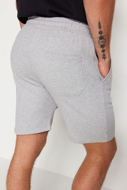 2li Paket Siyah-Gri Regular/Normal Kesim Dokulu Kordonlu Sort & Bermuda TMNSS23SR00076