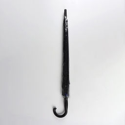 Зонт - трость полуавтоматический «Однотонный», двухслойный, 16 спиц, R=52/60 см, d=104 см, чёрный, синий