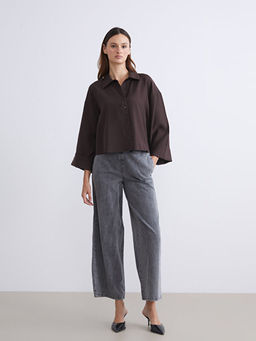 Oversize Modal Kar???ml? Kad?n G?mlek