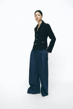 TEXTURED BLAZER WITH RAISED BUTTONS